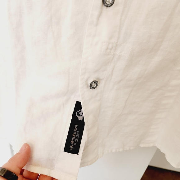 Quicksilver White Long Sleeve Button Down - Picture 6 of 6